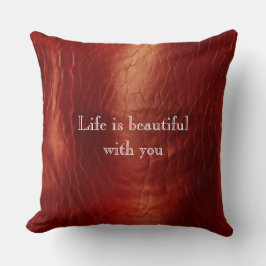 Western Red Cowhide Kissen