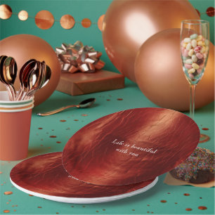 Western Red Cowhide Pappteller