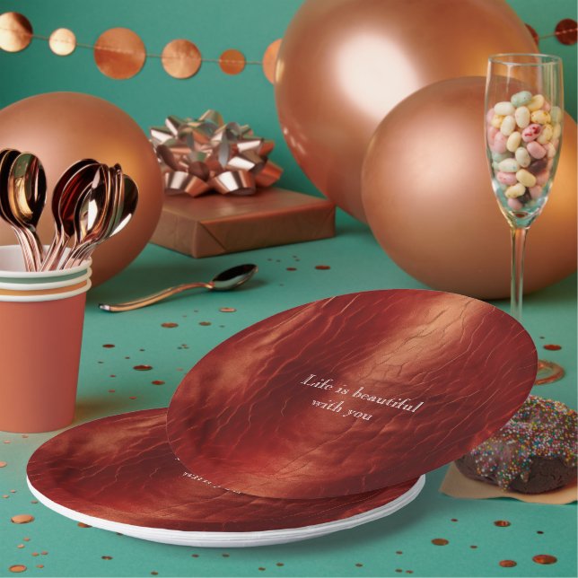 Western Red Cowhide Pappteller (Multi)