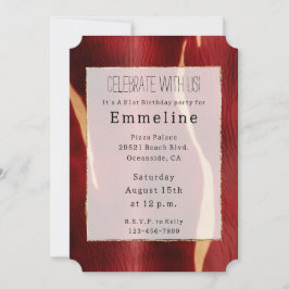 Western Red Cream Cowhide Einladung