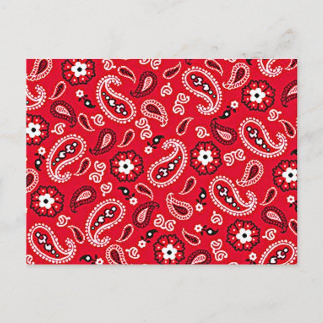 Western Red Paisley Postkarte (Vorderseite)