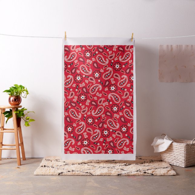 Western Red Paisley Stoff (Beispiel)