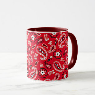 Western Red Paisley Tasse