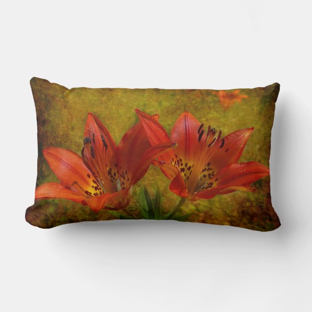 Western Red Prairie Lily Icon Lendenkissen (Vorderseite)
