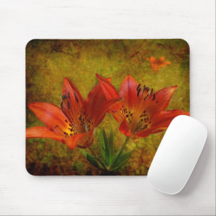 Western Red Prairie Lily Icon Mousepad