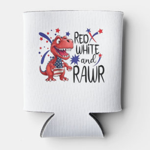 Western Red White Rawr Dinosaur Dosenkühler