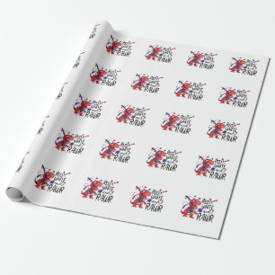 Western Red White Rawr Dinosaur Geschenkpapier