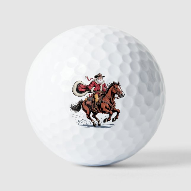 Western Reiten Rodeo Pferd Cowboy Weihnachten Golfball (Vorderseite)