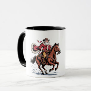 Western Reiten Rodeo Pferd Cowboy Weihnachten Tasse