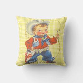 Western-Retro kleiner Cowboy mit Seil-Kissen Kissen