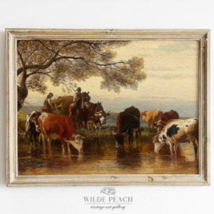 Western-Rinder-Vintage-Ranch-Gemäldeposter Poster