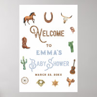Western Rodeo Boy Babydusche Begrüßungszeichen