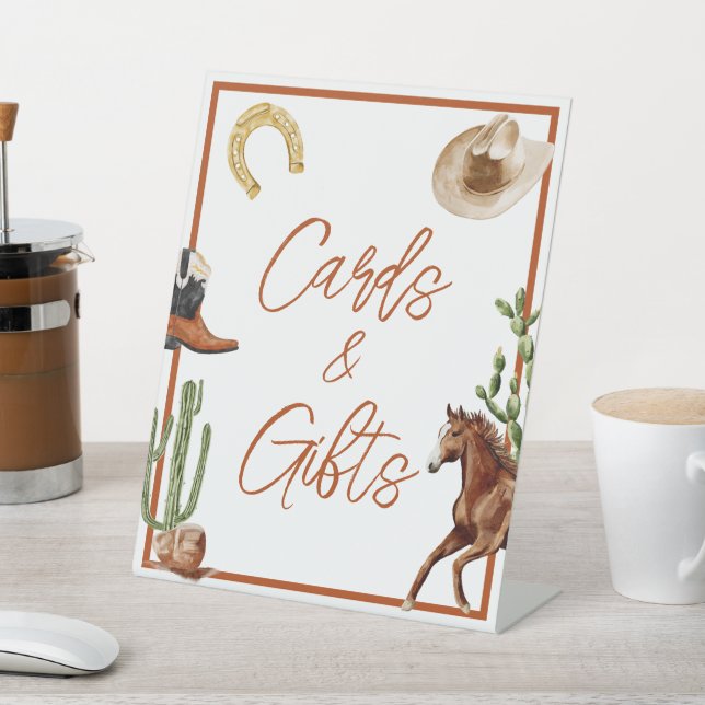 Western Rodeo Boy Cards & Gifts Sockelschild (In SItu)