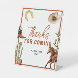 Western Rodeo Boy Danke für das Kommen Sockelschild