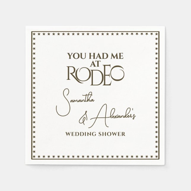 Western Rodeo Bridal Paares Polterabend Serviette (Vorderseite)