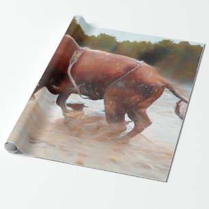 Western Rodeo Bull Country Rustikal Geschenkpapier
