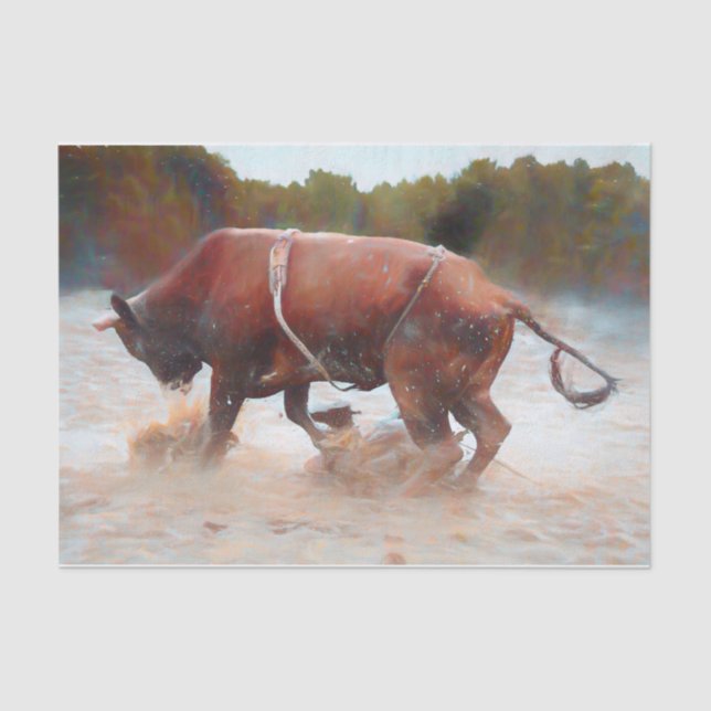 Western Rodeo Bull Country Rustikal Seidenpapier (Vorderseite)