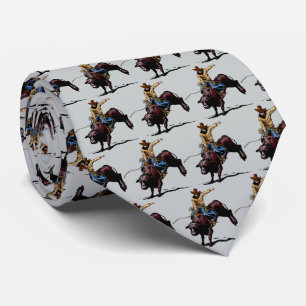 Western Rodeo Bull Reitsport Mens Necktie Krawatte