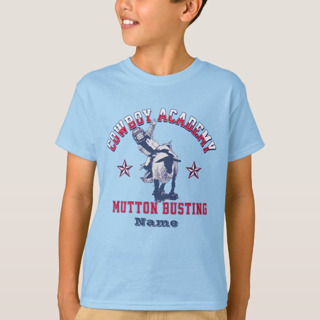 Western Rodeo Cowboy Academy Mutton Busting Custom T-Shirt (Vorderseite)