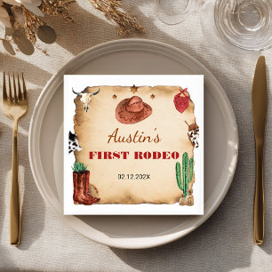 Western Rodeo Cowboy Birthday Serviette