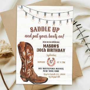 Western Rodeo Cowboy Boots Einladung zum Geburtsta