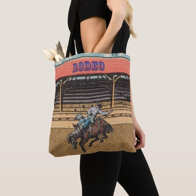Western Rodeo Cowboy Bronc Reitstall Tasche (Von Nahem)