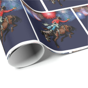 Western Rodeo Cowboy Bronc Rider Feuerwerkskörper Geschenkpapier