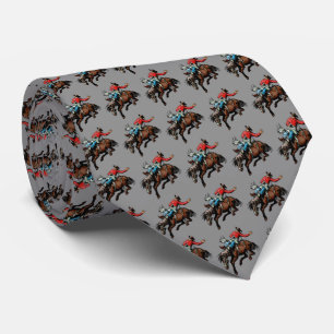 Western Rodeo Cowboy Bronc Rider Mens Necktie Krawatte