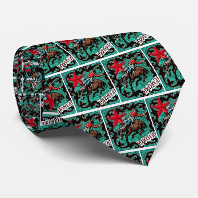 Western Rodeo Cowboy Bronc Rider Necktie Krawatte (Gerollt)