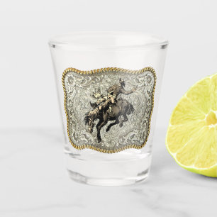 Western Rodeo Cowboy Bronc Riding Gürtel Schnalle Schnapsglas