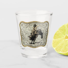 Western Rodeo Cowboy Bull Riding Gürtel Schnalle Schnapsglas
