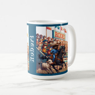 Western Rodeo Cowboy Calf Roping Custom Kaffeetasse