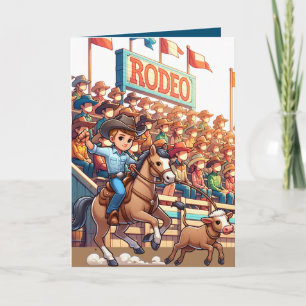 Western Rodeo Cowboy Calf Roping Custom Karte