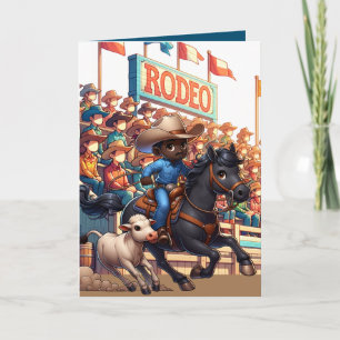Western Rodeo Cowboy Calf Roping Custom Karte