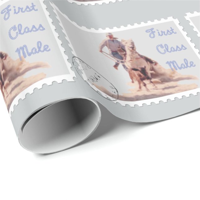 Western Rodeo Cowboy Calf Roping Geschenkpapier (Rolleneckpunkt)