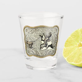 Western Rodeo Cowboy Calf Roping Gürtelschnalle Schnapsglas