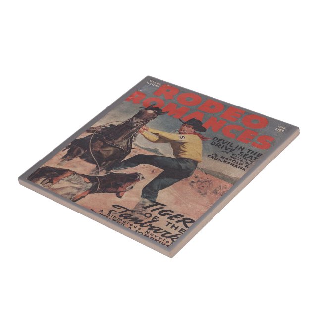 Western Rodeo Cowboy Calf Roping Rodeo Romance Fliese (Seite)