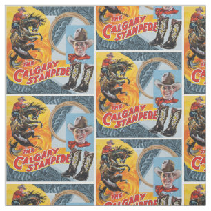 Western Rodeo Cowboy Collage Print mit Border Stoff