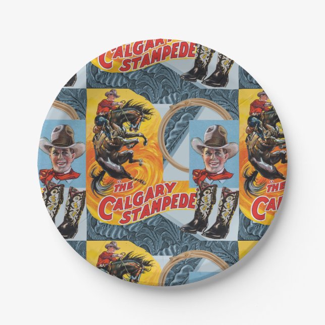 Western Rodeo Cowboy Collage Print Paper Teller (Vorderseite)