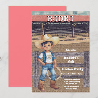 Western Rodeo Cowboy/Cowgirl Personalisiert Geburt Einladung