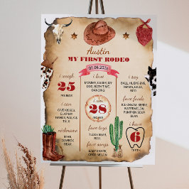 Western Rodeo Cowboy Erste Geburtstagssignatur Poster