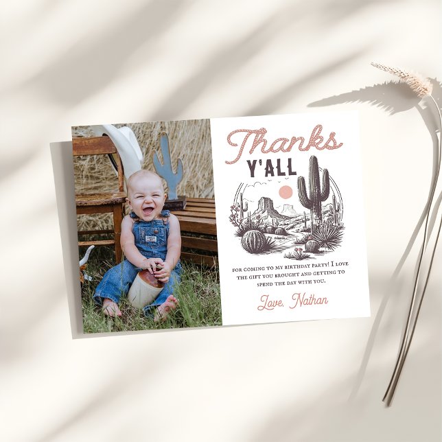 Western Rodeo Cowboy Geburtstag Danke Karte (Von Creator hochgeladen)