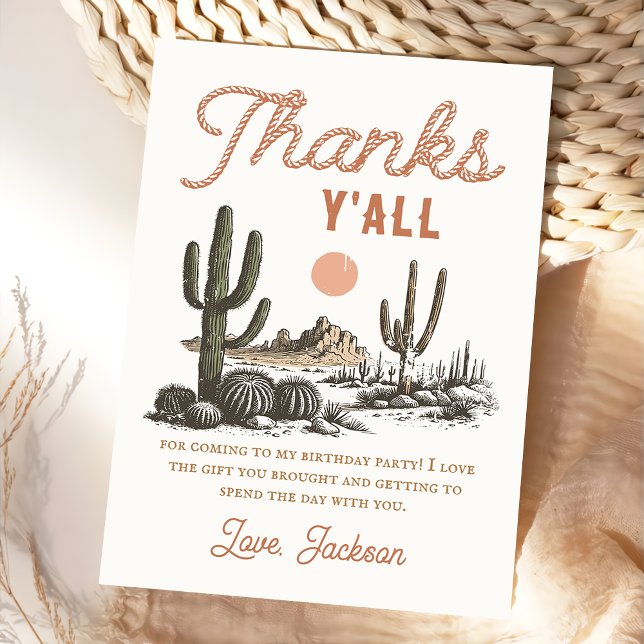 Western Rodeo Cowboy Geburtstag Danke Karte (Von Creator hochgeladen)