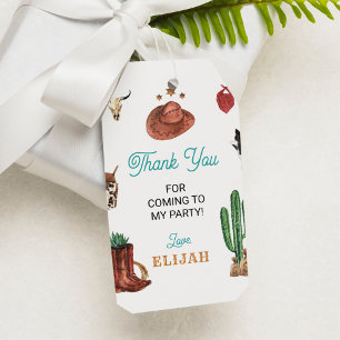 Western Rodeo Cowboy Geburtstag Danke Tag Geschenkanhänger