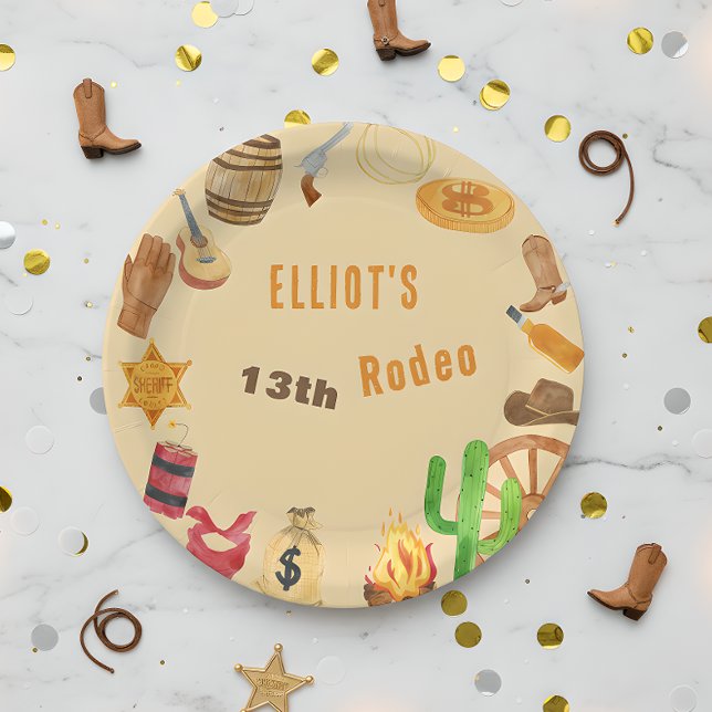 Western Rodeo Cowboy Geburtstag Pappteller (Von Creator hochgeladen)