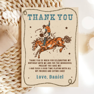 Western Rodeo Cowboy Geburtstagsparty Danke Karte