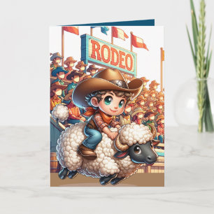 Western-Rodeo-Cowboy-Hammelreiten-Brauch Karte