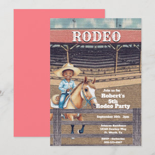 Western Rodeo Cowboy Personalisiert Geburtstag Einladung