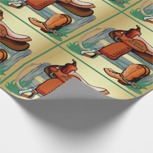 Western Rodeo Cowboy Sattelstiefel Seil Bruder Geschenkpapier