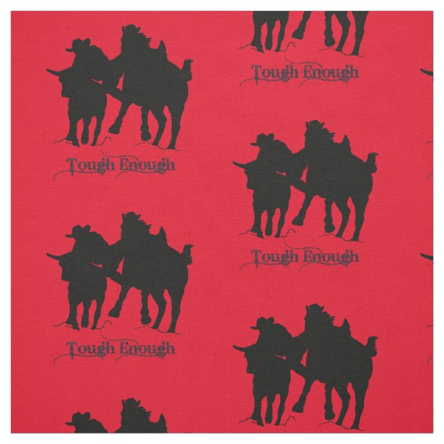 Western Rodeo Cowboy Steer Wrestling Stoff (Muster)